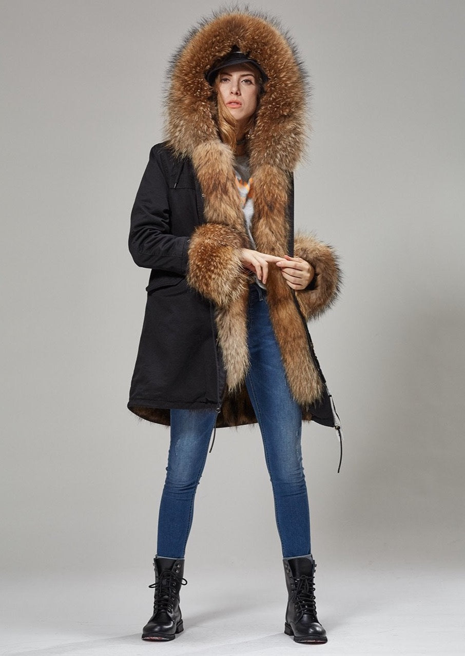 Echtpelz-Parka “Alice” Schwarz Schwarz XS Damen Parkas & Jacken - VanDyck Pelzwaren