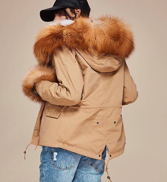 Real fur jacket “Fox” beige