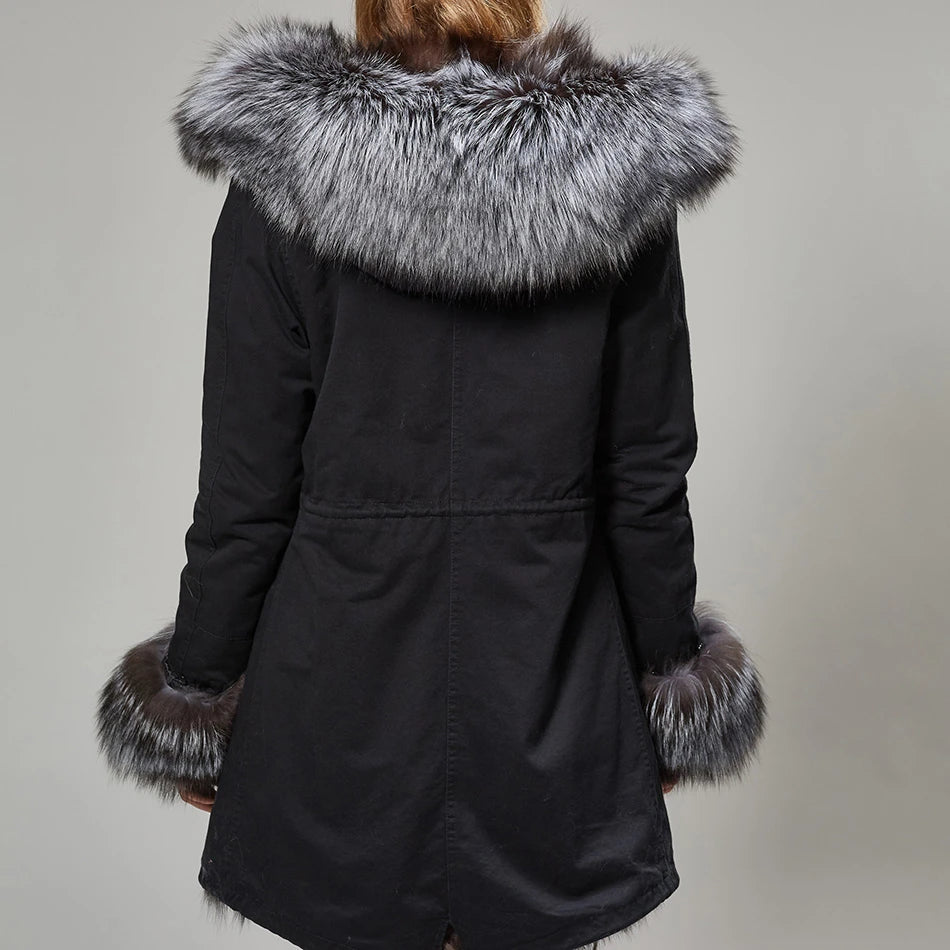 Echtpelz-Parka "Dark Fox“