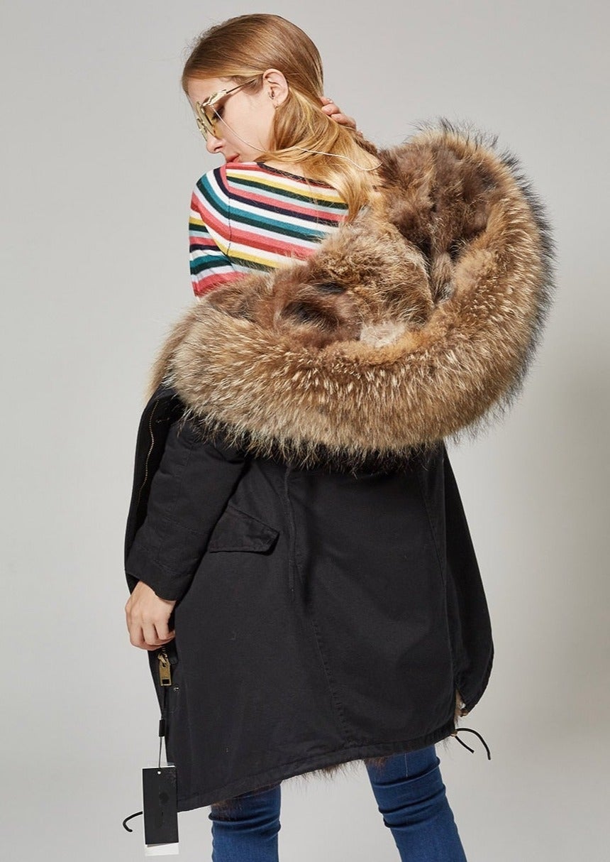 Pelzparka „Racoon“ Schwarz Schwarz XS Damen Parkas & Jacken - VanDyck Pelzwaren
