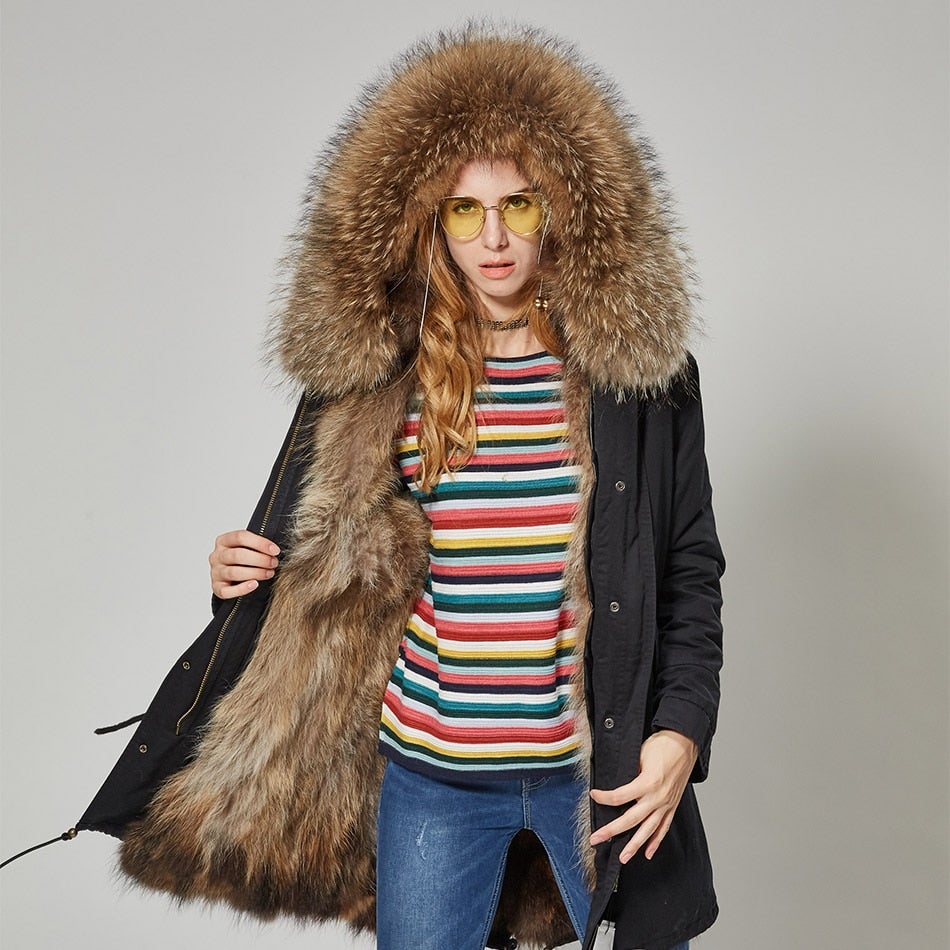 Pelzparka „Racoon“ Schwarz Schwarz XS Damen Parkas & Jacken - VanDyck Pelzwaren