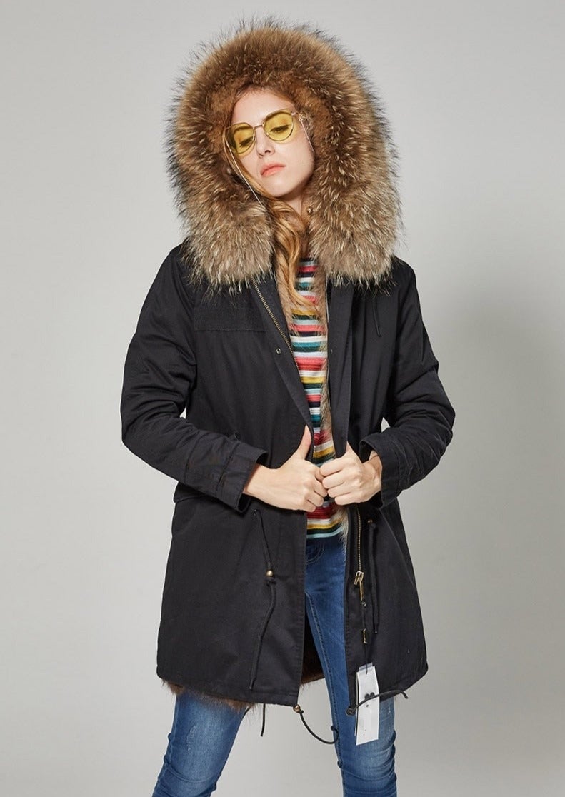 Pelzparka „Racoon“ Schwarz Schwarz XS Damen Parkas & Jacken - VanDyck Pelzwaren