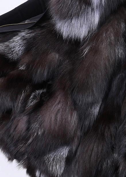 Fur jacket with XXL fur collar "Silver Fox"