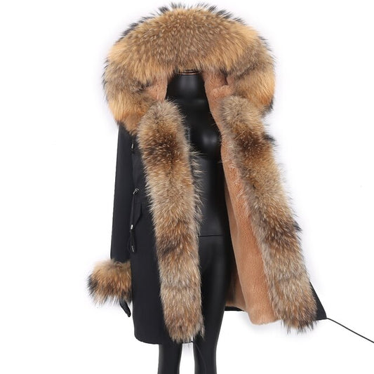 !!! Still available on request !! Real Fur Parka "Emily" Black