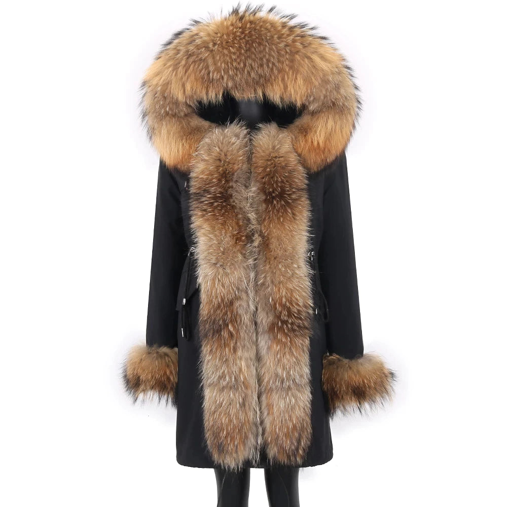 !!! Still available on request !! Real Fur Parka "Emily" Black