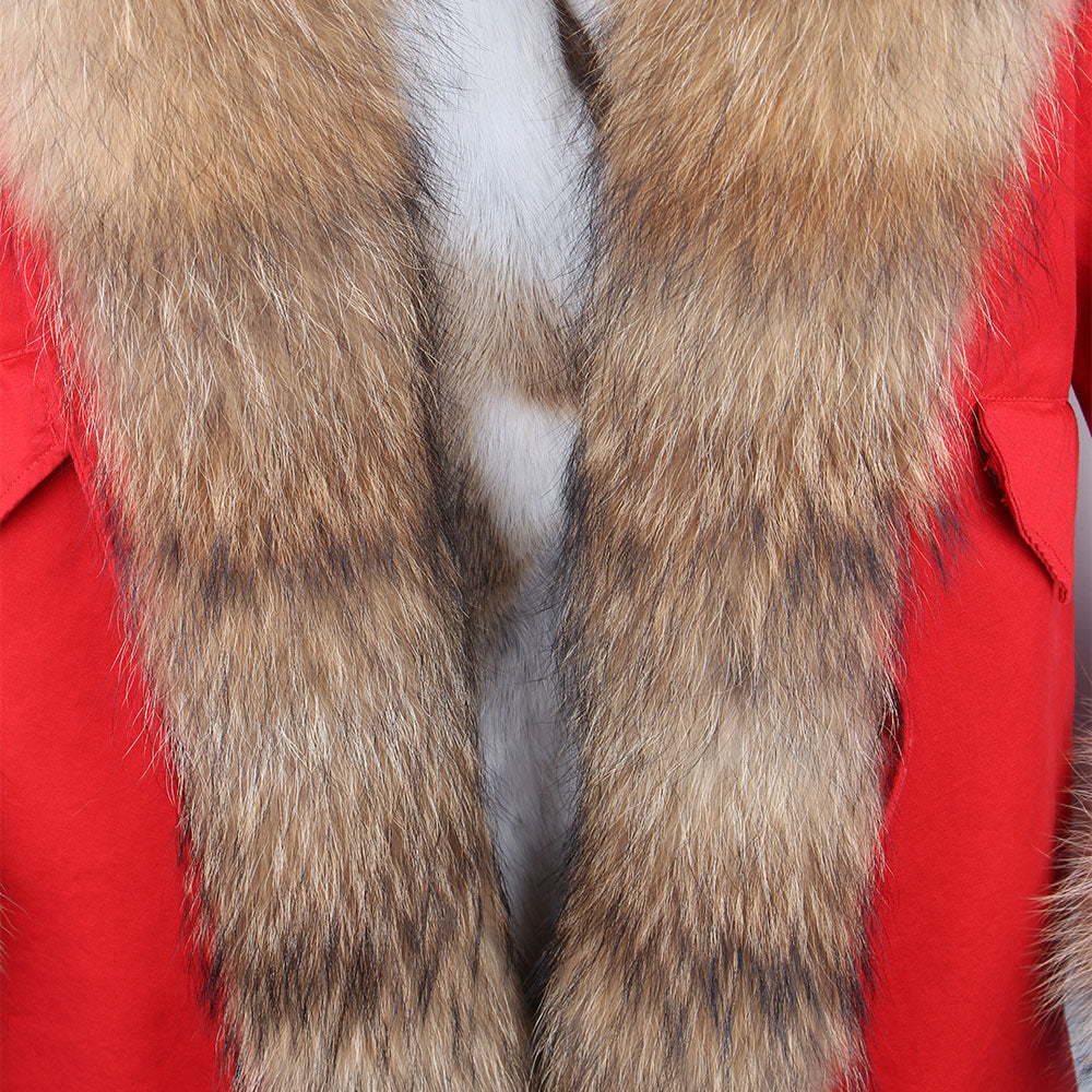 Real Fur Parka "Alice" Red