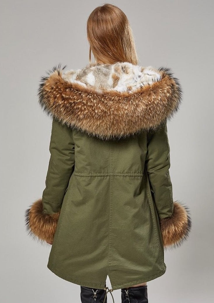 Echtpelz-Parka “Alice” Olive Olive XS Damen Parkas & Jacken - VanDyck Pelzwaren