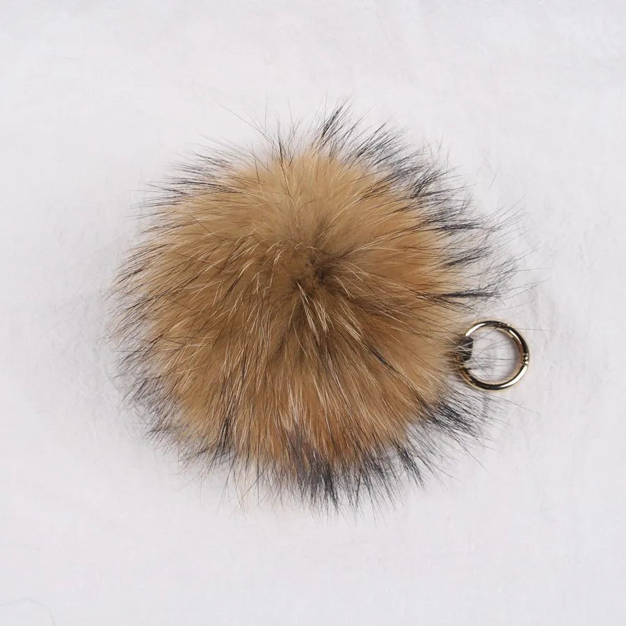 Keychain made of real raccoon fur