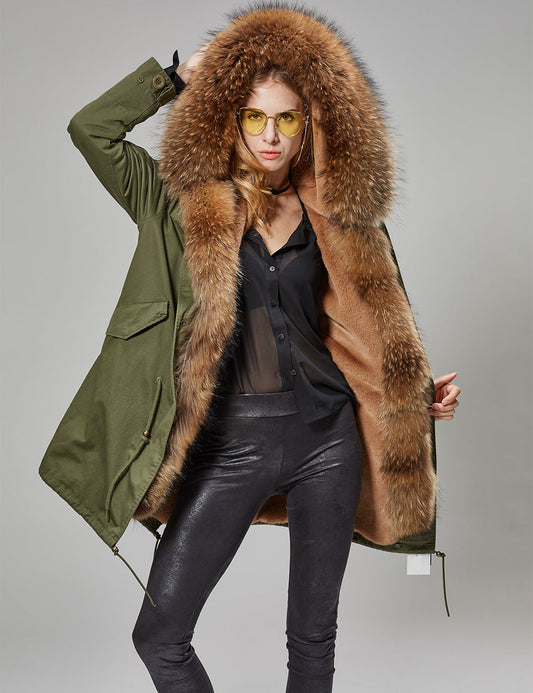 Real fur parka “Emily” Olive