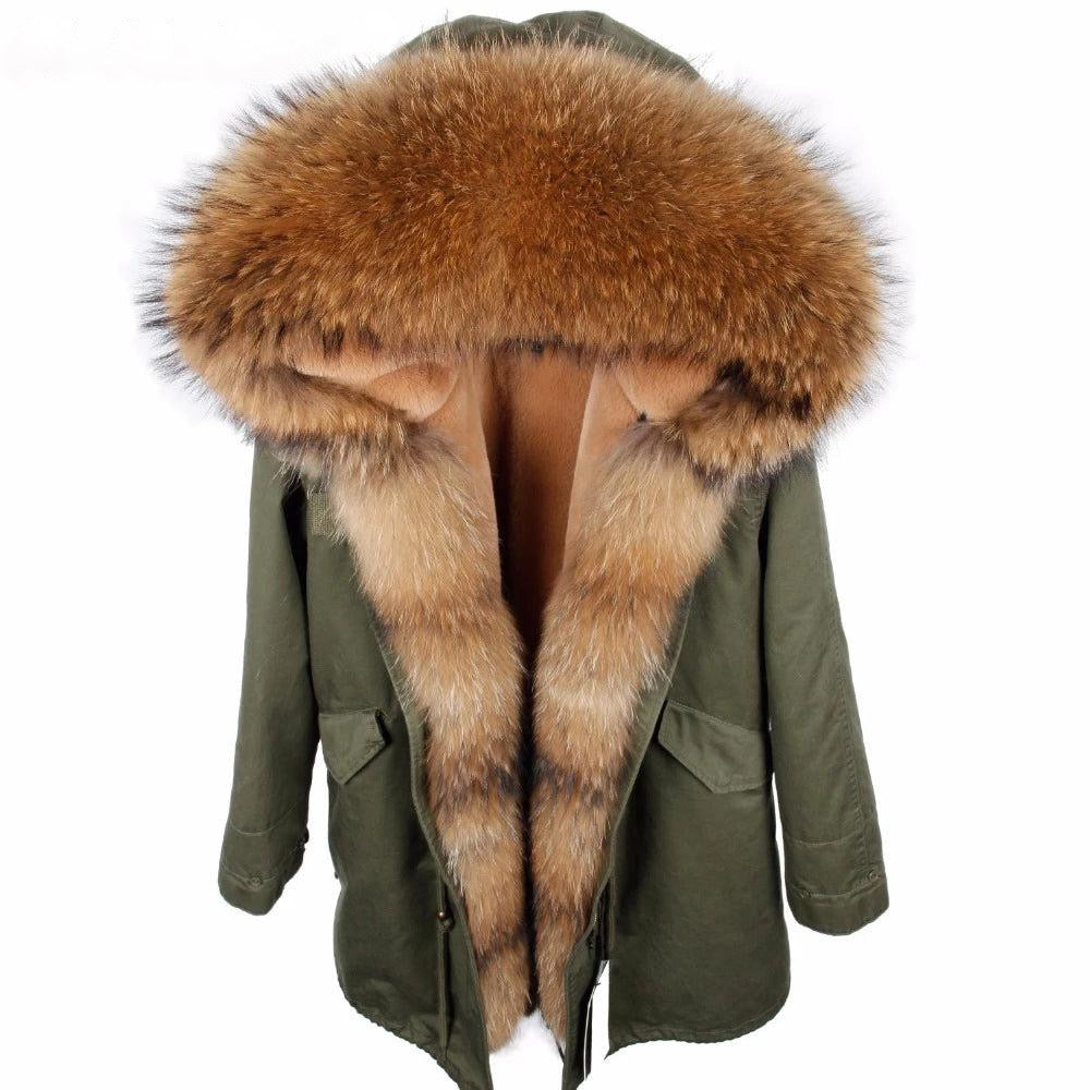 Real fur parka “Emily” Olive