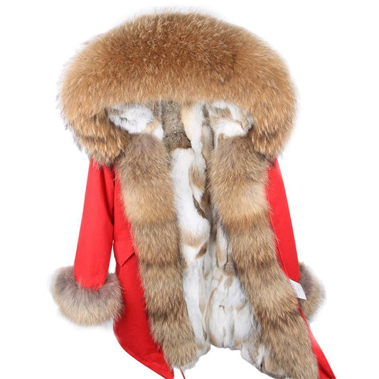 Real Fur Parka "Alice" Red