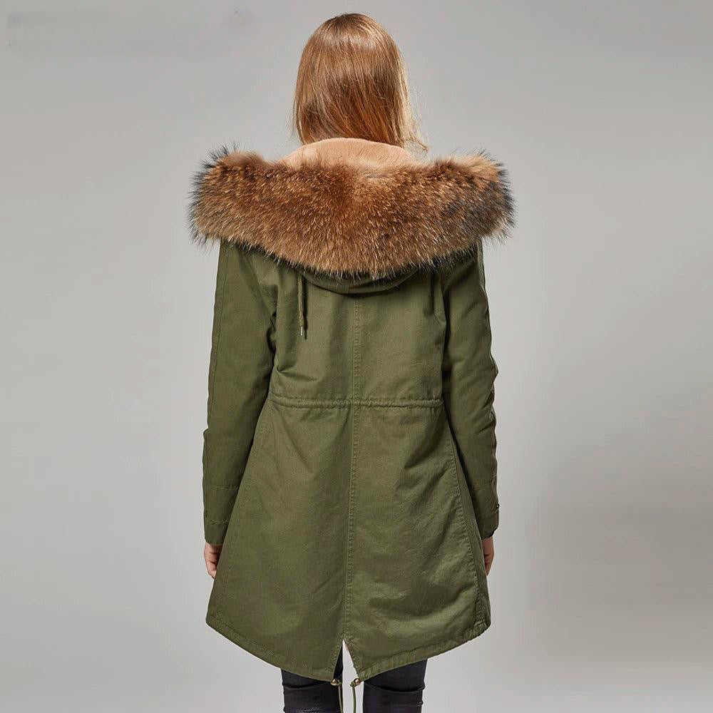 Real fur parka “Emily” Olive