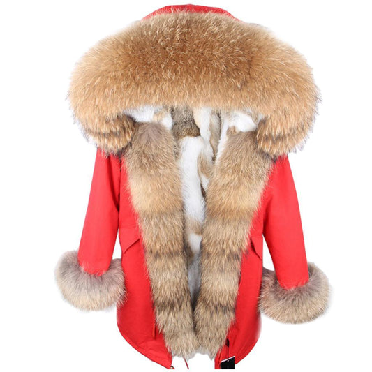 Real Fur Parka "Alice" Red